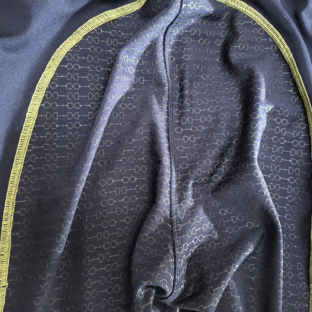 Dover Saddlery Navy Yellow Full Seat Silicone Grip Equestrian Riding Tights M - Picture 5 of 10